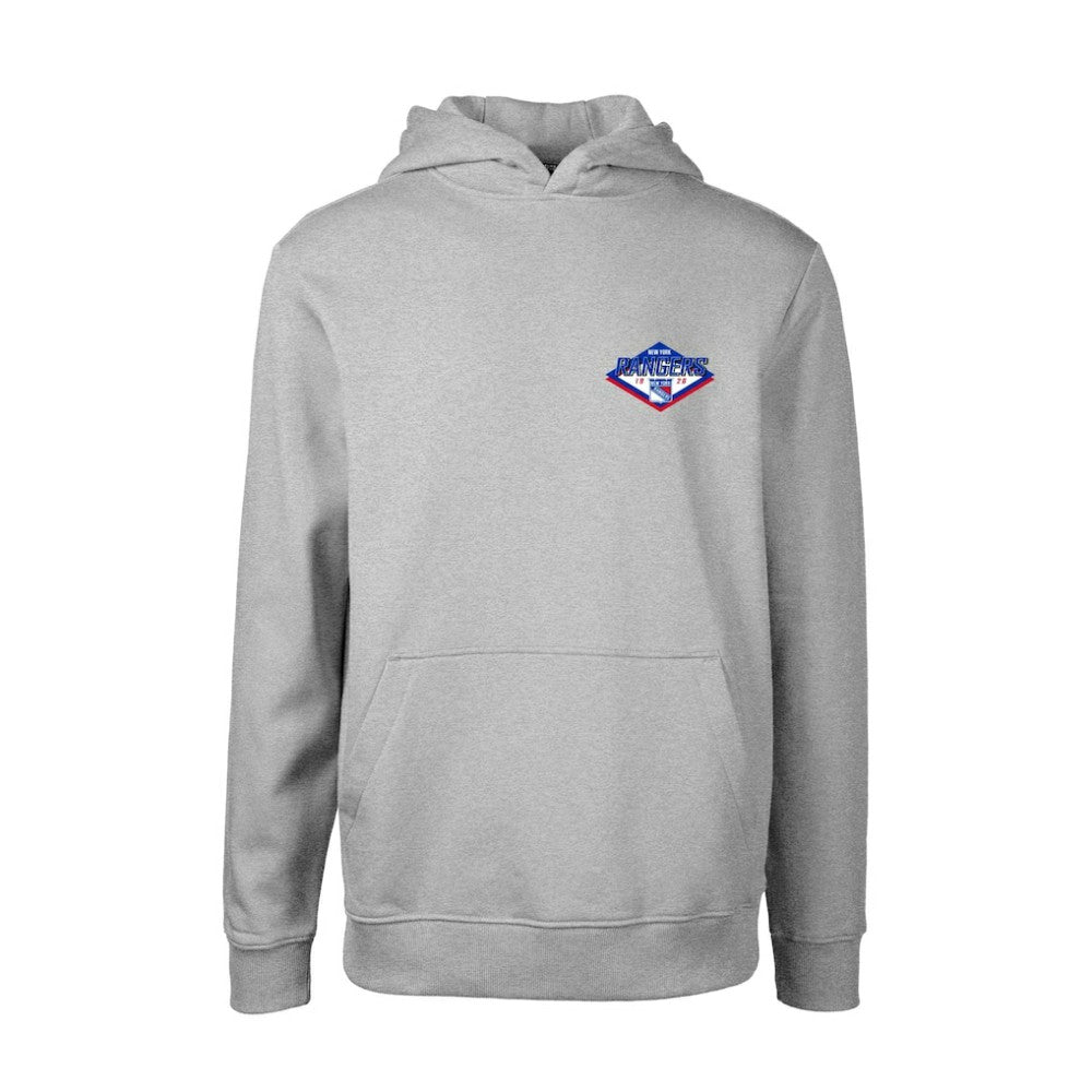 New York Rangers Levelwear Youth Podium Club Patch 2.0 Fleece Pullover Hoodie - Gray - NHL