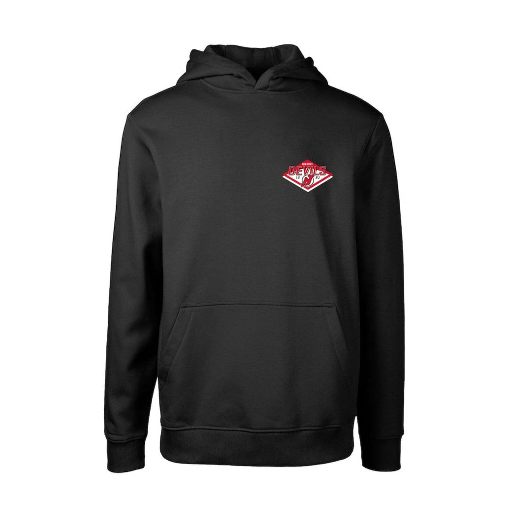 New Jersey Devils Levelwear Youth Podium Club Patch 2.0 Fleece Pullover Hoodie - Black - NHL