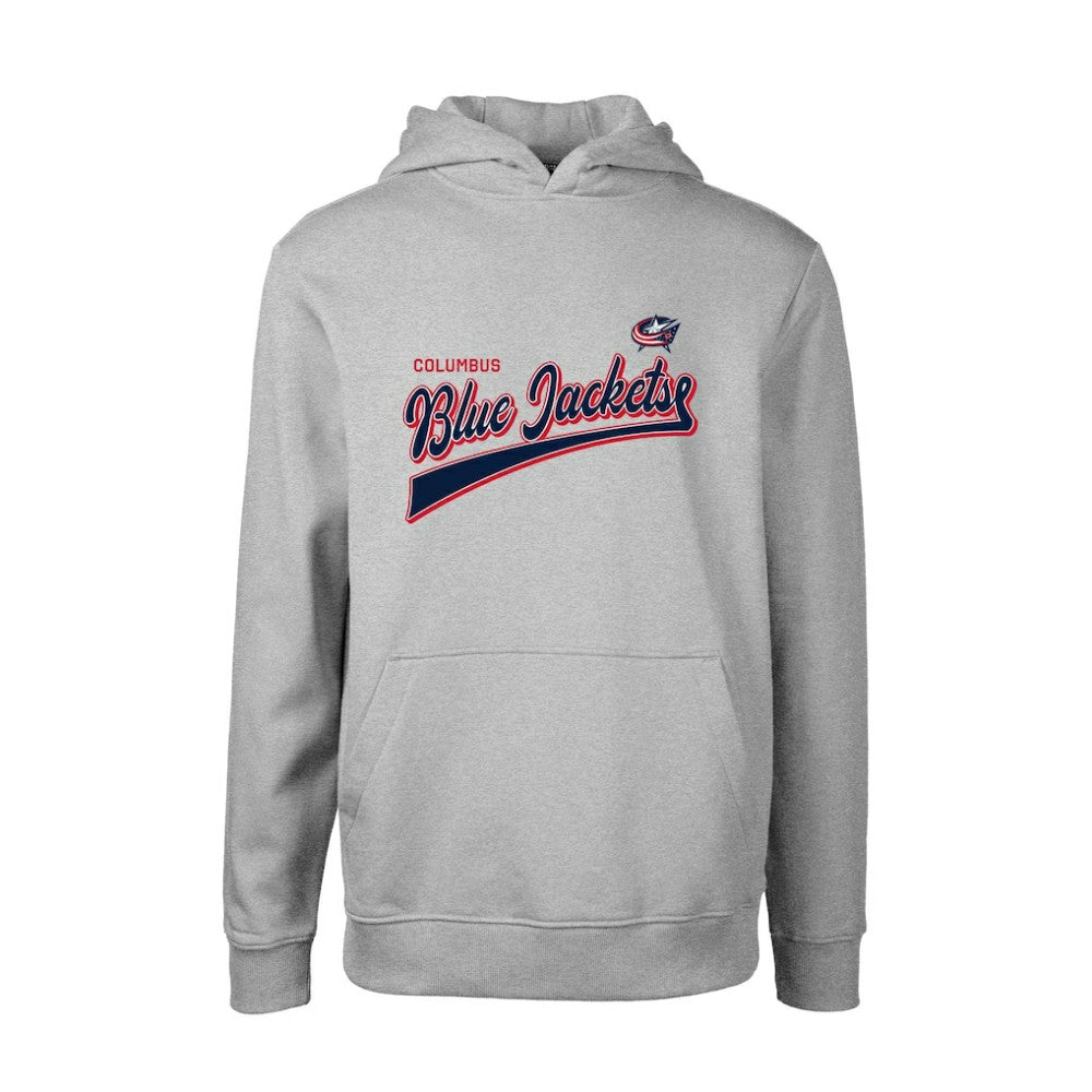 Columbus Blue Jackets Levelwear Youth Podium Retro Script Fleece Pullover Hoodie - Gray - NHL