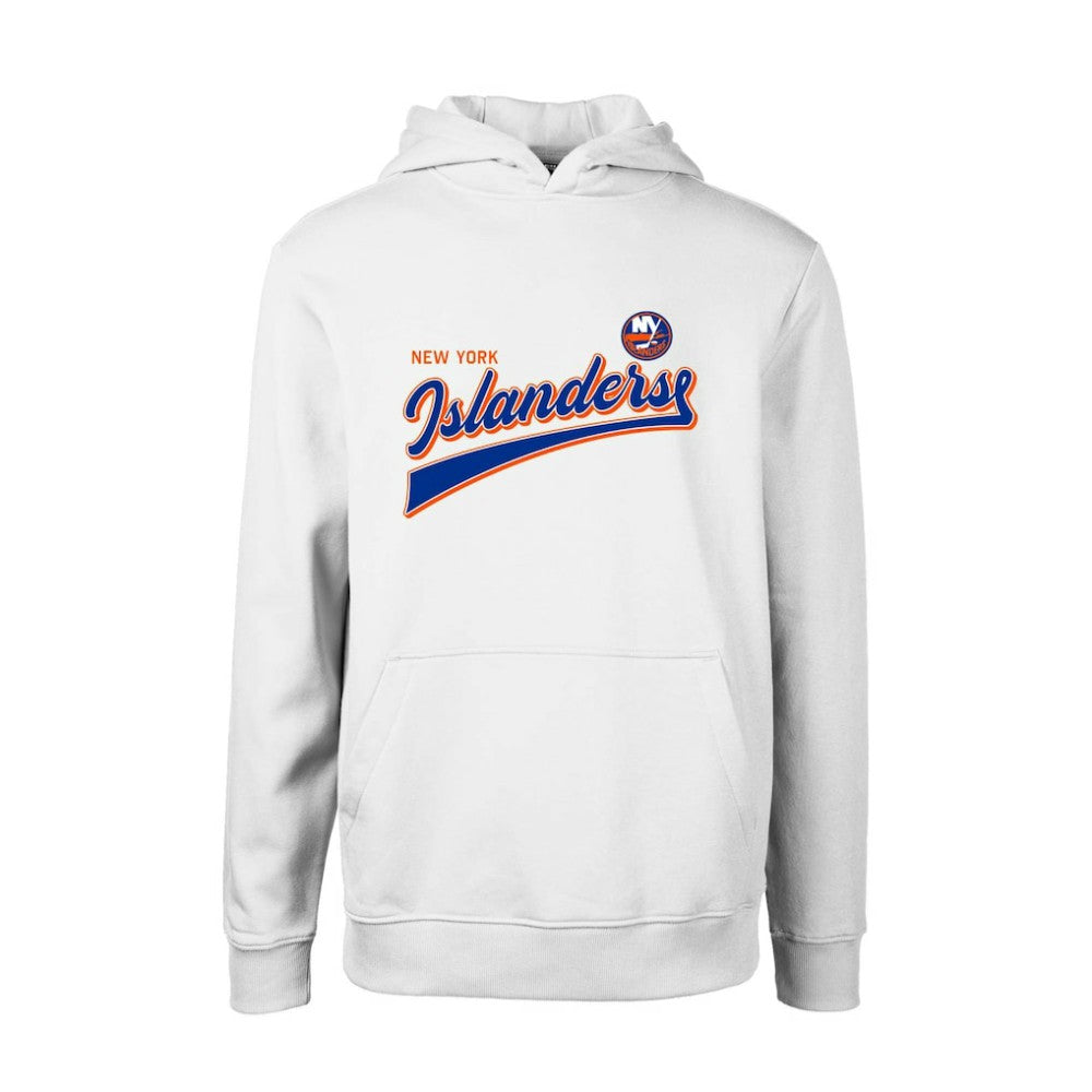 New York Islanders Levelwear Youth Podium Retro Script Fleece Pullover Hoodie - White - NHL