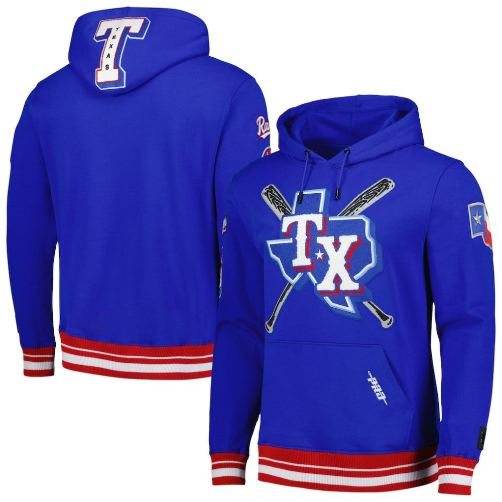 Texas Rangers Pro Standard Mash Up Logo Pullover Hoodie - MLB