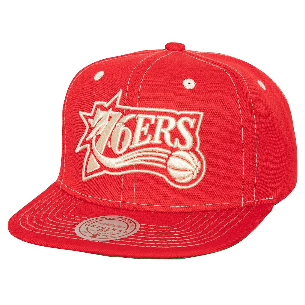 Philadelphia 76ers Energy Contrast Snapback Hat Red - NBA