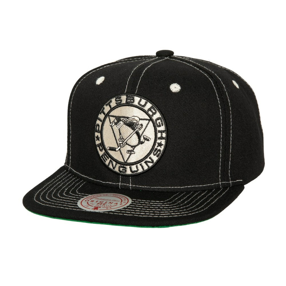 Pittsburgh Penguins Mitchell & Ness Energy Contrast Natural Snapback Hat - Black - NHL