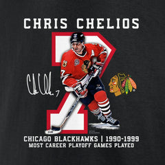 Chris Chelios Chicago Blackhawks Jersey Retirement T-Shirt - Black - NHL