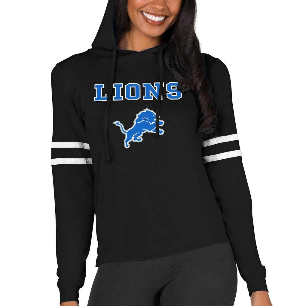 Detroit Lions Concepts Sport Women's Marathon Lightweight Lounge Pullover Hoodie Black | NFL