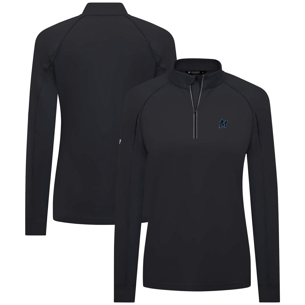 Miami Marlins Levelwear Women's Kinetic Insignia Quarter-Zip Pullover - MLB