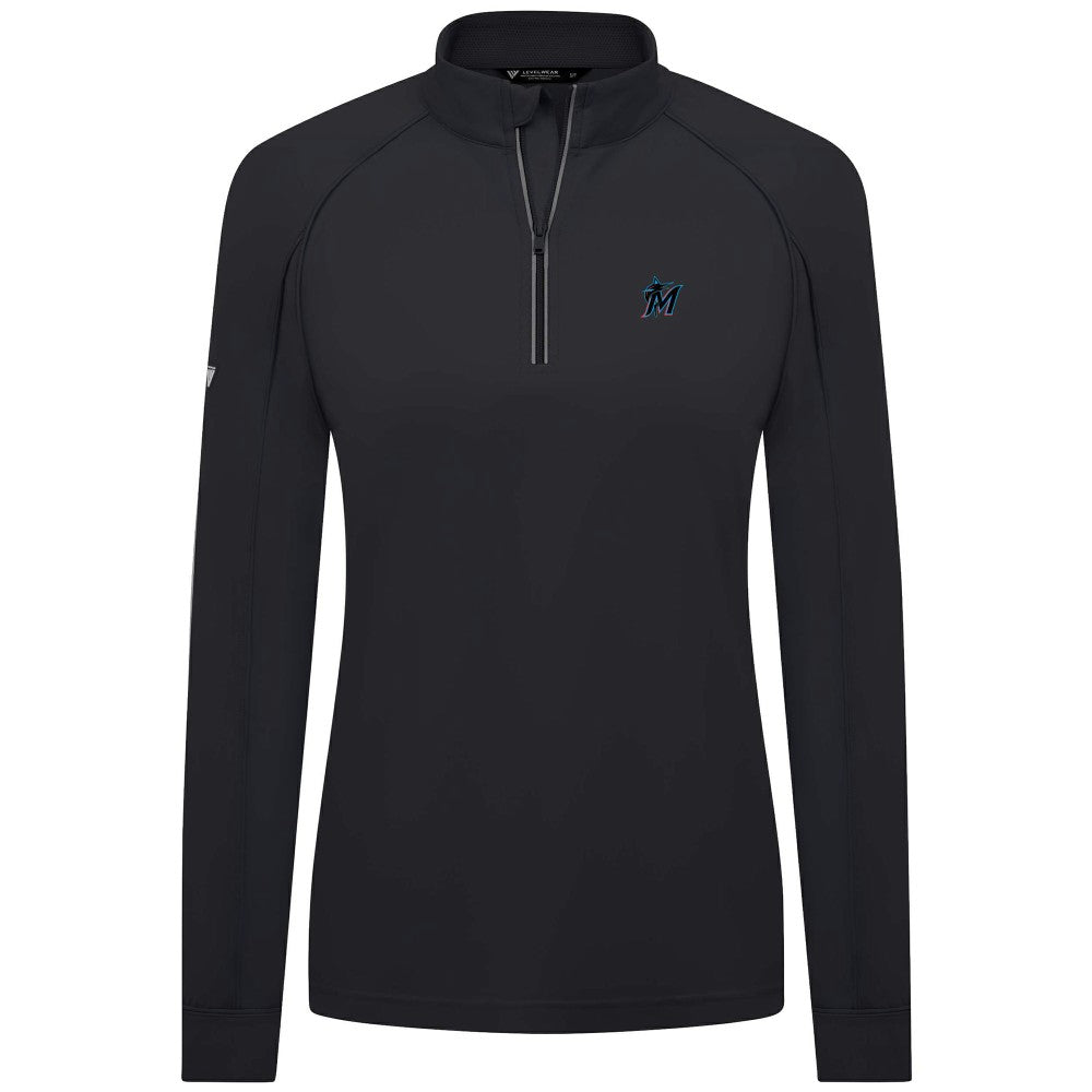 Miami Marlins Levelwear Women's Kinetic Insignia Quarter-Zip Pullover - MLB
