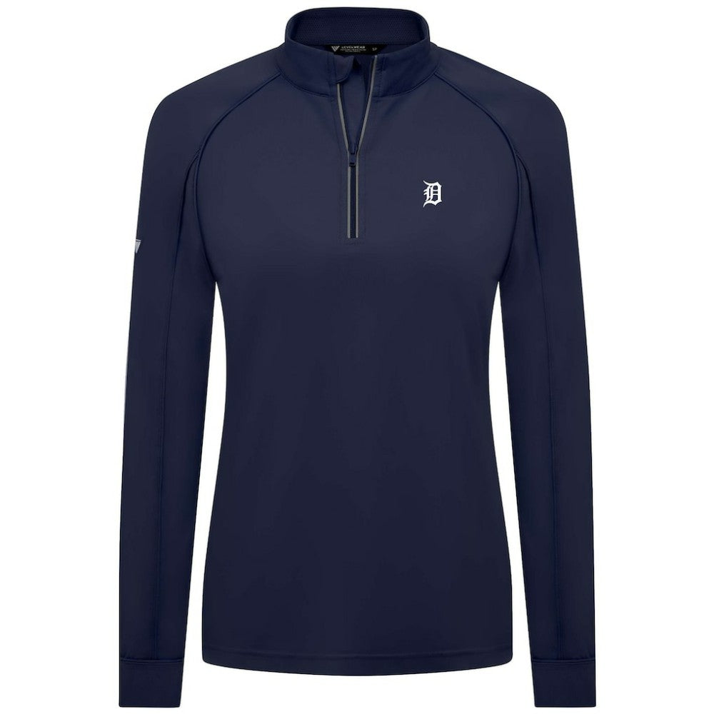 Detroit Tigers Levelwear Women's Kinetic Insignia Quarter-Zip Pullover - MLB