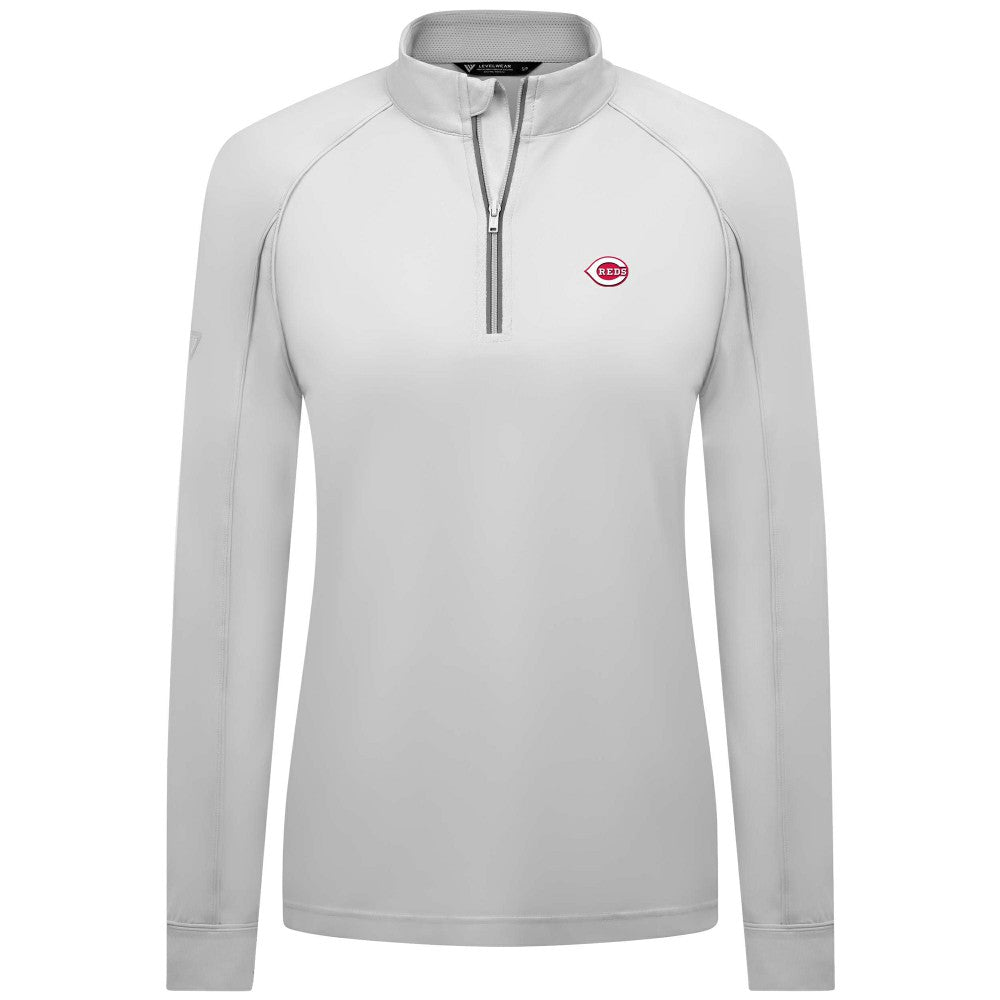 Cincinnati Reds Levelwear Women's Kinetic Insignia Quarter-Zip Pullover - MLB