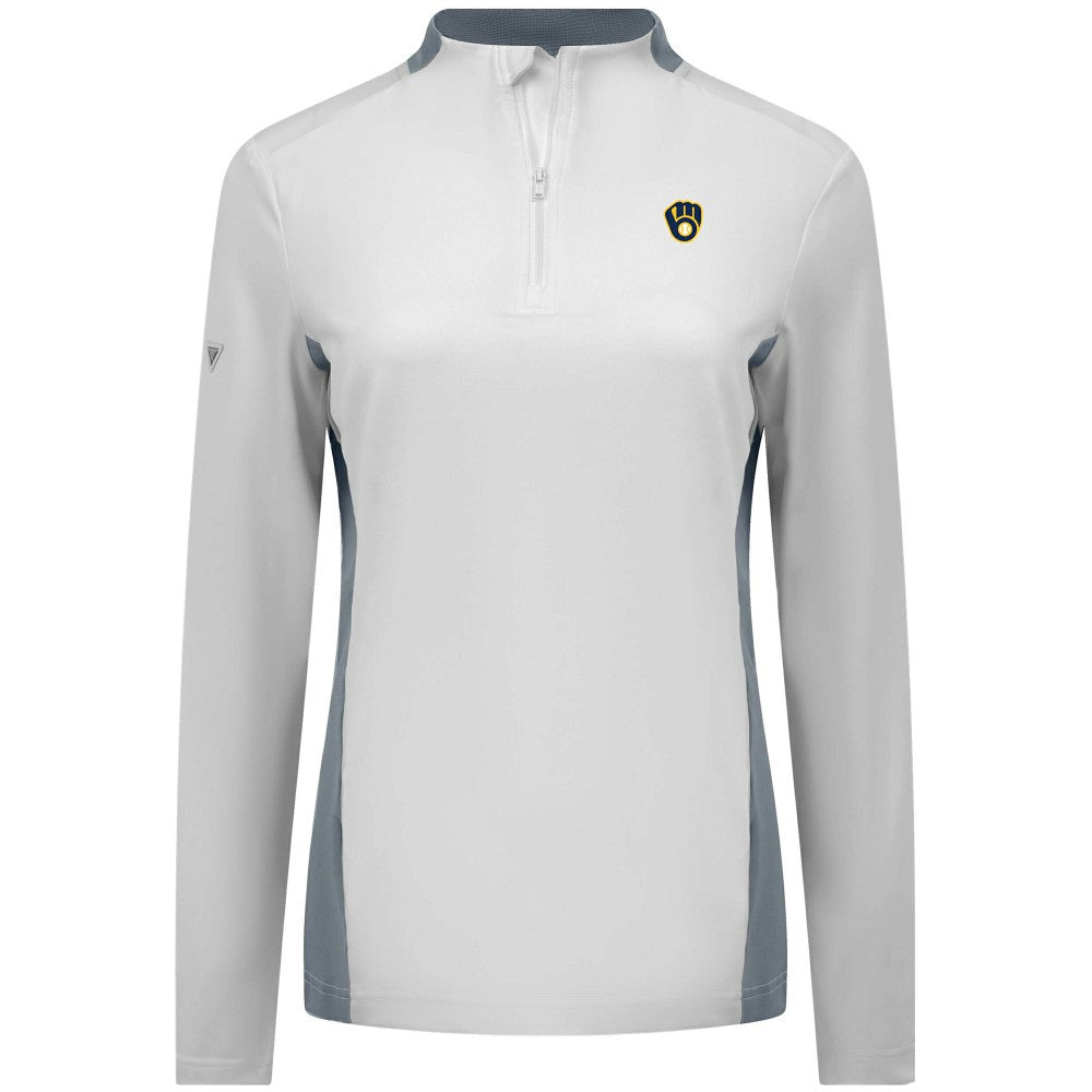 Milwaukee Brewers Levelwear Women's Moxie Insignia Quarter-Zip Pullover - MLB