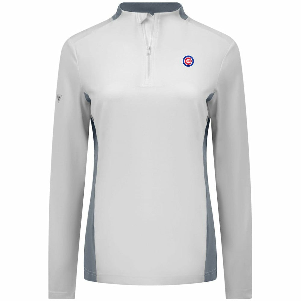 Chicago Cubs Levelwear Women's Moxie Insignia Quarter-Zip Pullover - MLB