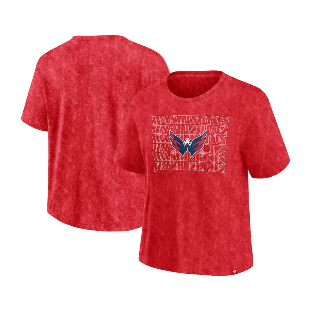 Washington Capitals Fanatics Women's Faded Wash T-Shirt - Red - NHL