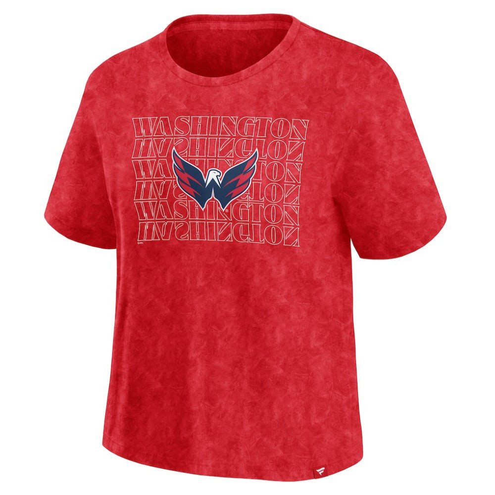 Washington Capitals Fanatics Women's Faded Wash T-Shirt - Red - NHL