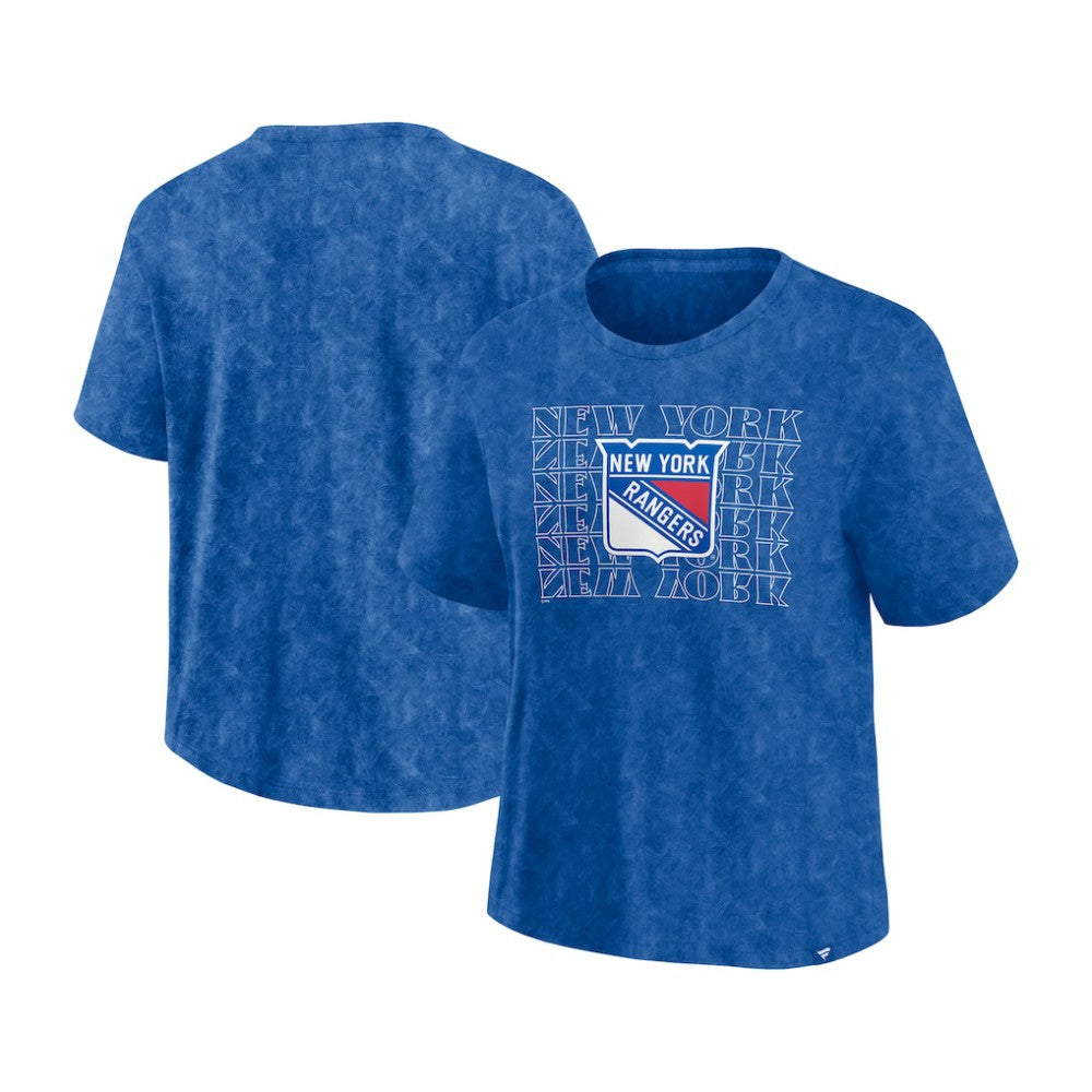 New York Rangers Fanatics Women's Faded Wash T-Shirt - Blue - NHL