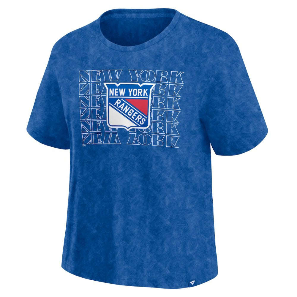New York Rangers Fanatics Women's Faded Wash T-Shirt - Blue - NHL