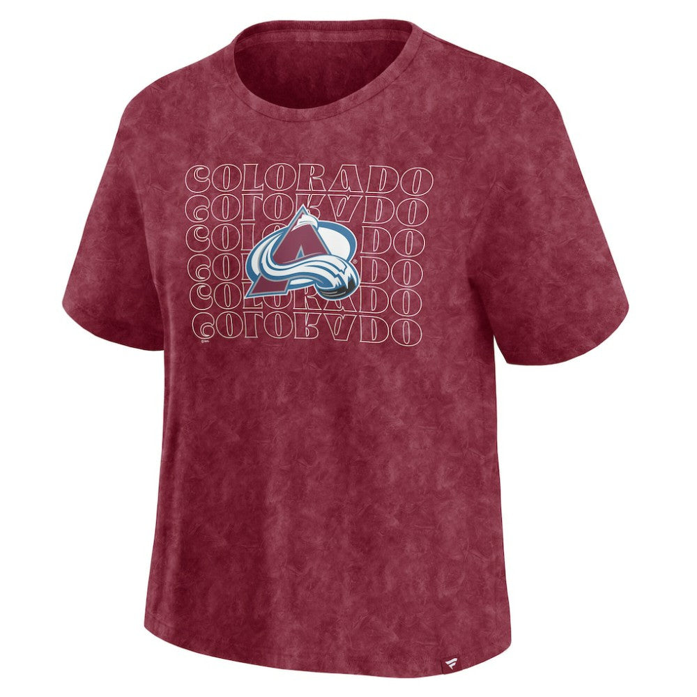 Colorado Avalanche Fanatics Women's Faded Wash T-Shirt - Burgundy - NHL