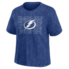 Tampa Bay Lightning Fanatics Women's Faded Wash T-Shirt - Blue - NHL