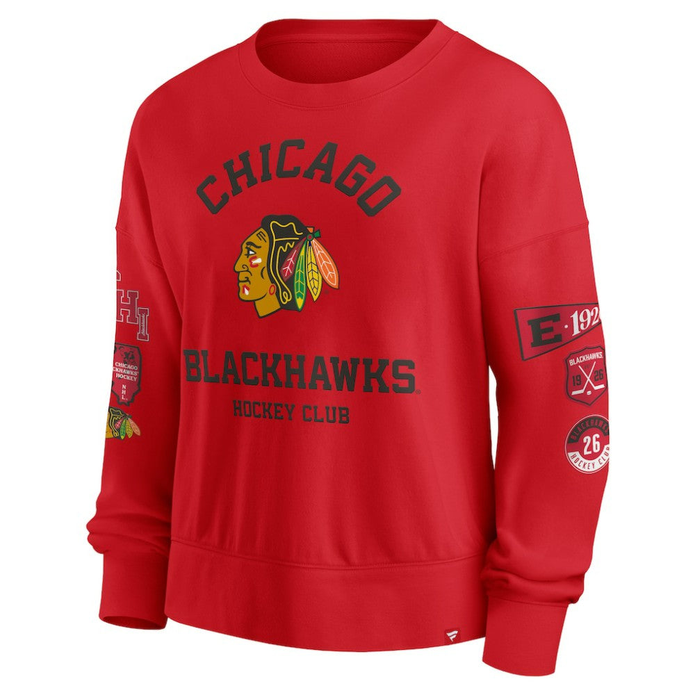 Chicago Blackhawks Fanatics Women's Go Team Pullover Sweatshirt - Red - NHL