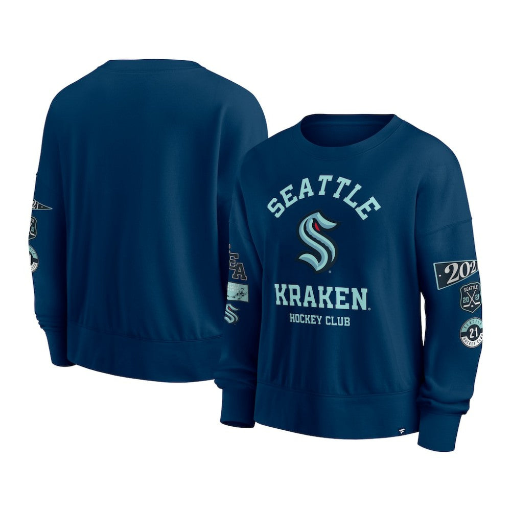 Seattle Kraken Fanatics Women's Go Team Pullover Sweatshirt - Deep Sea Blue - NHL