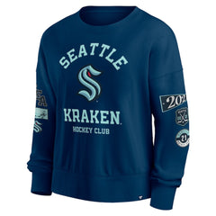 Seattle Kraken Fanatics Women's Go Team Pullover Sweatshirt - Deep Sea Blue - NHL
