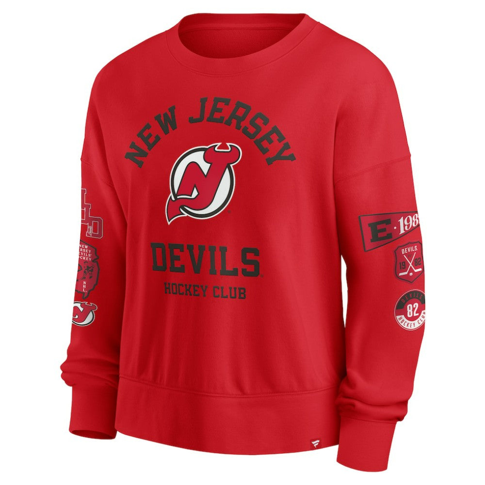 New Jersey Devils Fanatics Women's Go Team Pullover Sweatshirt - Red - NHL