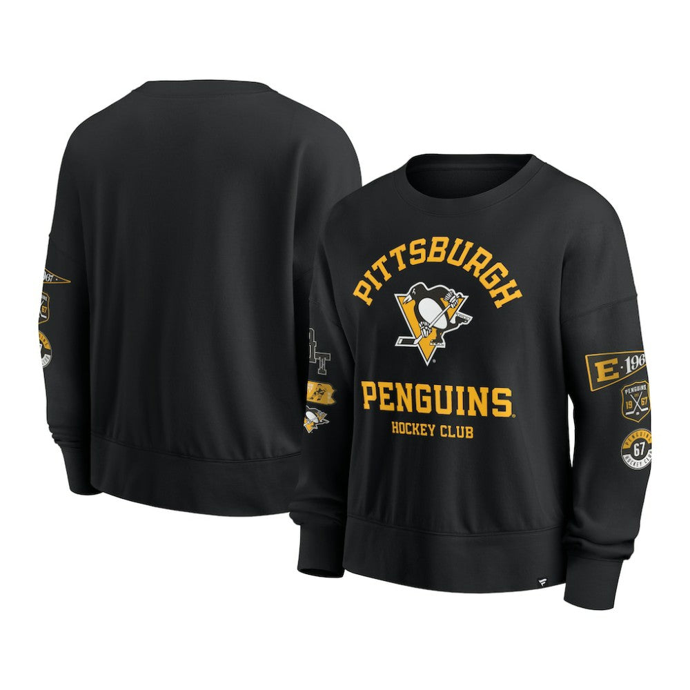 Pittsburgh Penguins Fanatics Women's Go Team Pullover Sweatshirt - Black - NHL
