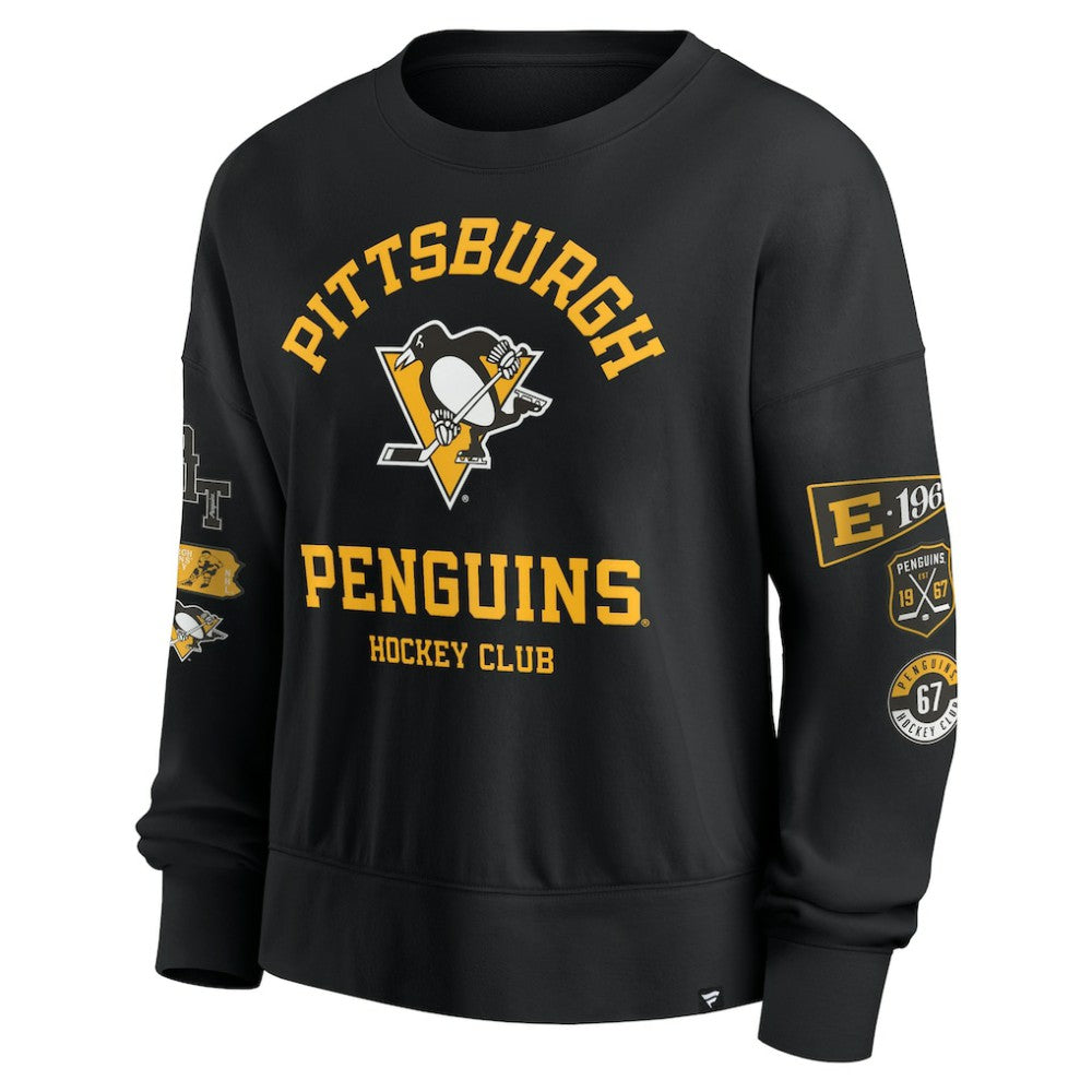 Pittsburgh Penguins Fanatics Women's Go Team Pullover Sweatshirt - Black - NHL