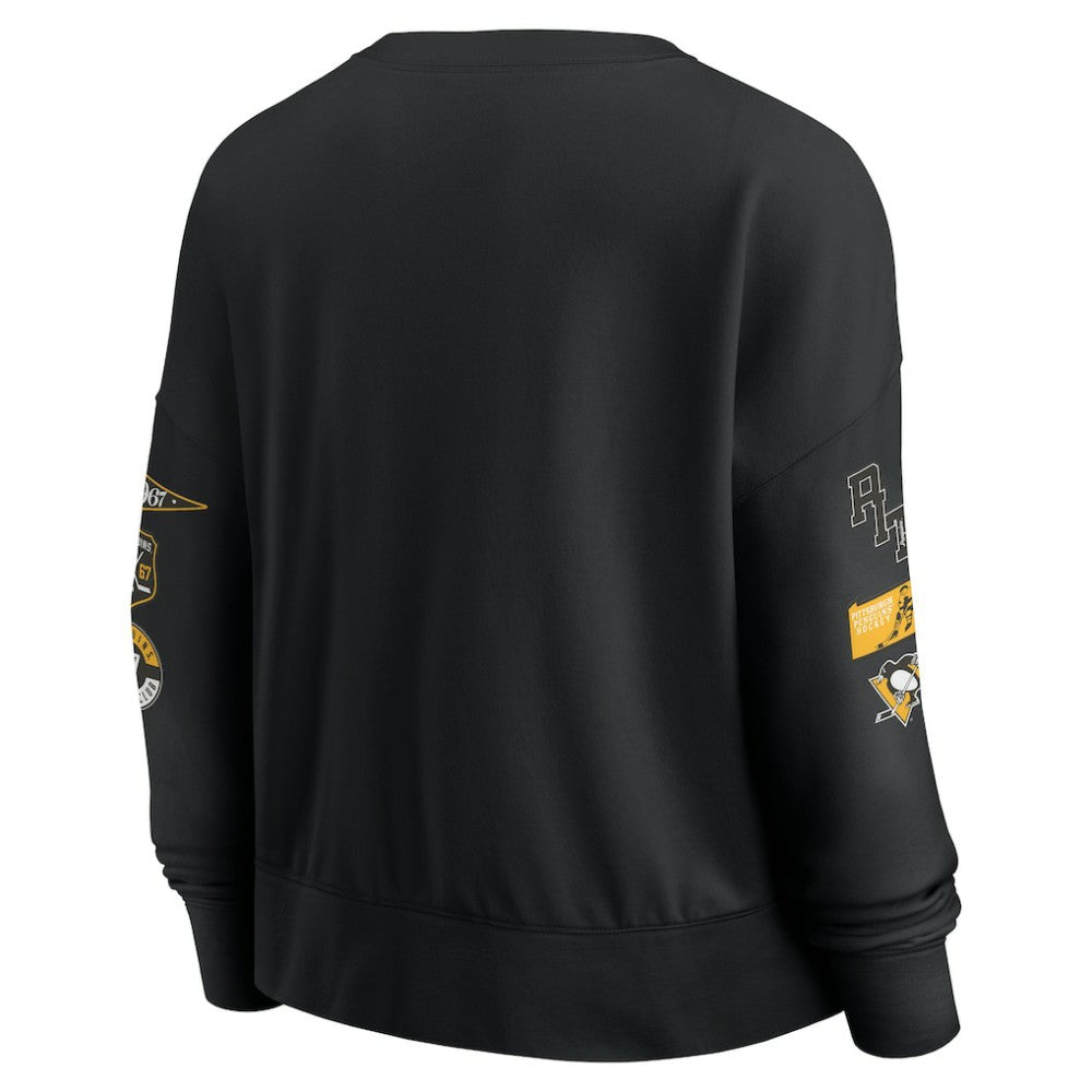 Pittsburgh Penguins Fanatics Women's Go Team Pullover Sweatshirt - Black - NHL