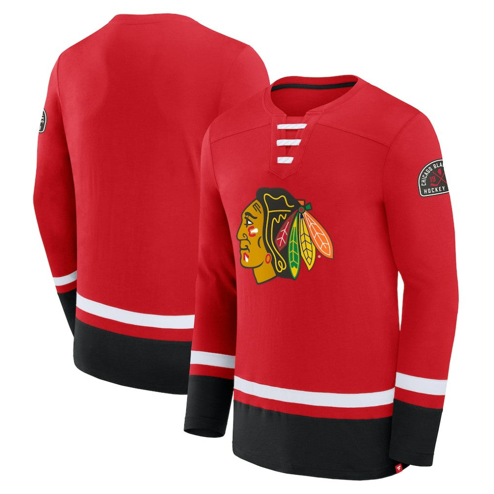 Chicago Blackhawks Fanatics High Point Long Sleeve T-Shirt - Red - NHL