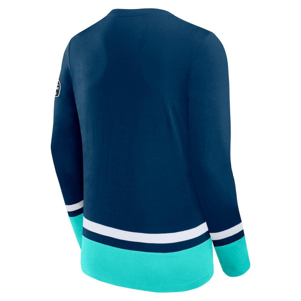 Seattle Kraken Fanatics High Point Long Sleeve T-Shirt - Deep Sea Blue - NHL