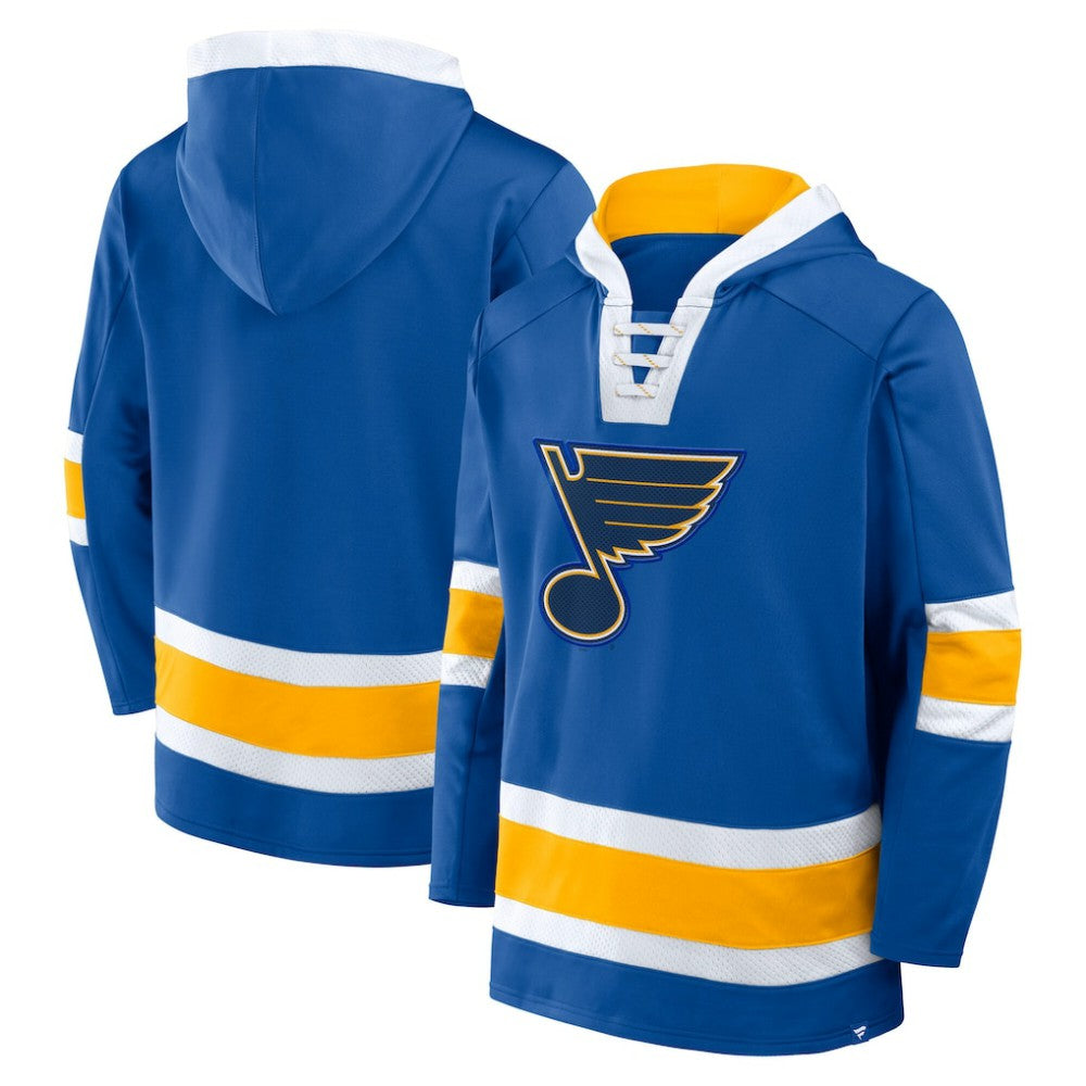 St. Louis Blues Fanatics Inside Line Fleece Pullover Hoodie- Blue - NHL