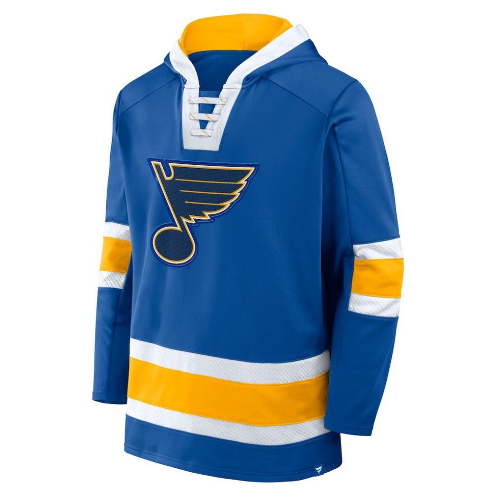 St. Louis Blues Fanatics Inside Line Fleece Pullover Hoodie- Blue - NHL