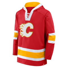 Calgary Flames Fanatics Inside Line Fleece Pullover Hoodie- Red - NHL