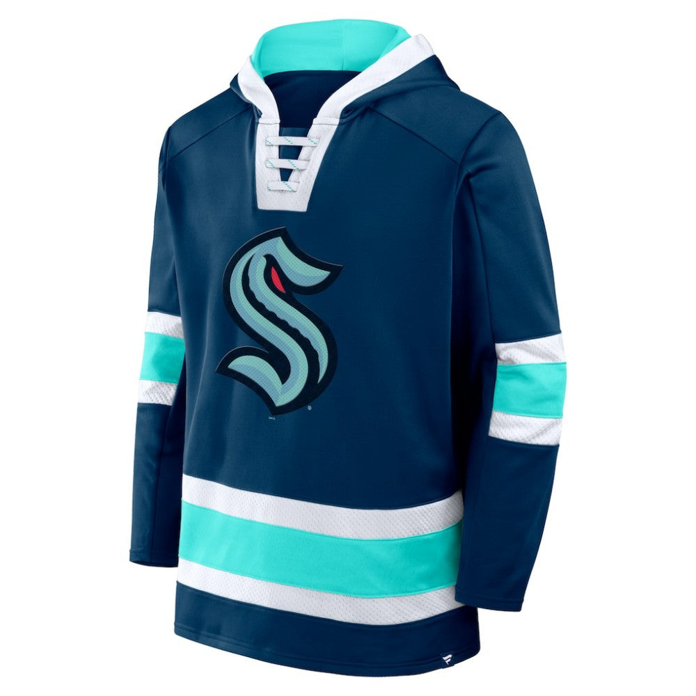 Seattle Kraken Fanatics Inside Line Fleece Pullover Hoodie- Deep Sea Blue - NHL
