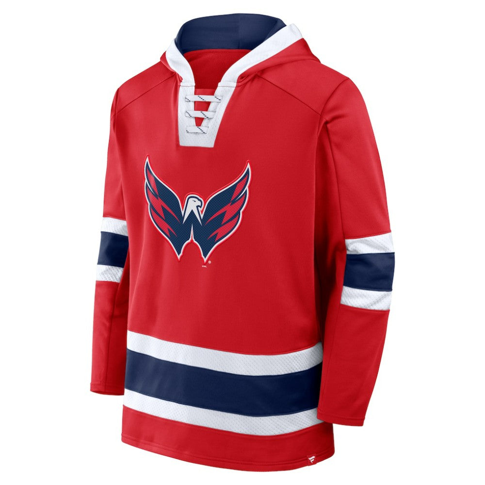 Washington Capitals Fanatics Inside Line Fleece Pullover Hoodie- Red - NHL