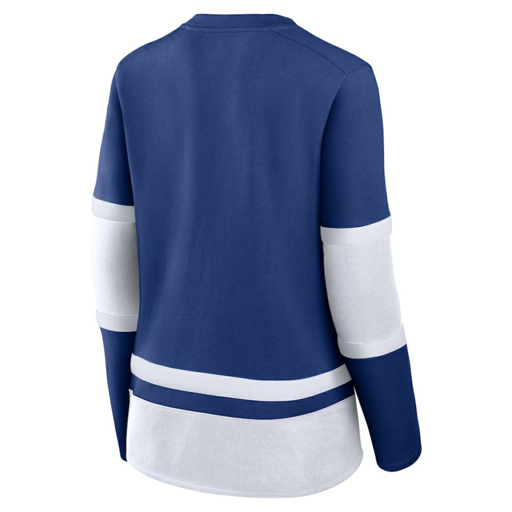Tampa Bay Lightning Fanatics Women's Prime Time Lace-Up Long Sleeve T-Shirt - Blue - NHL