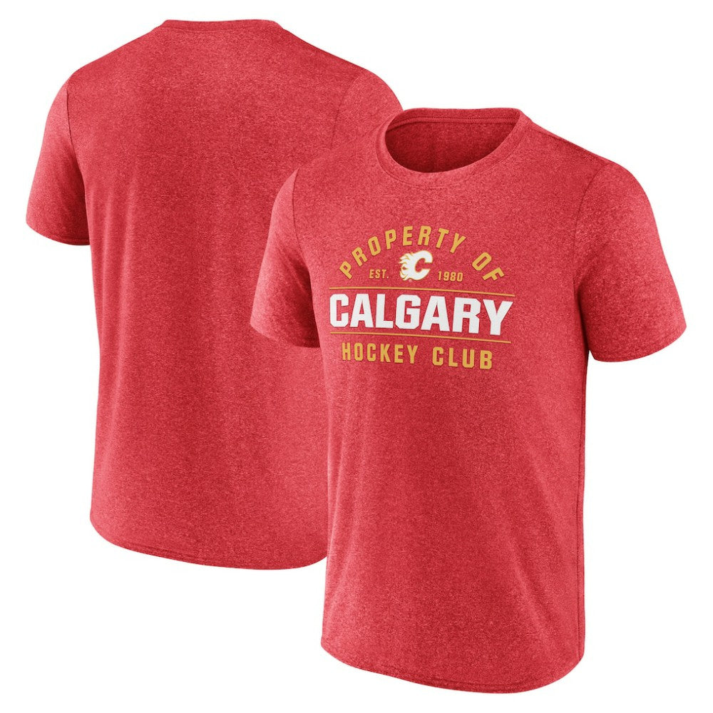Calgary Flames Fanatics Property Of T-Shirt - Heather Red - NHL
