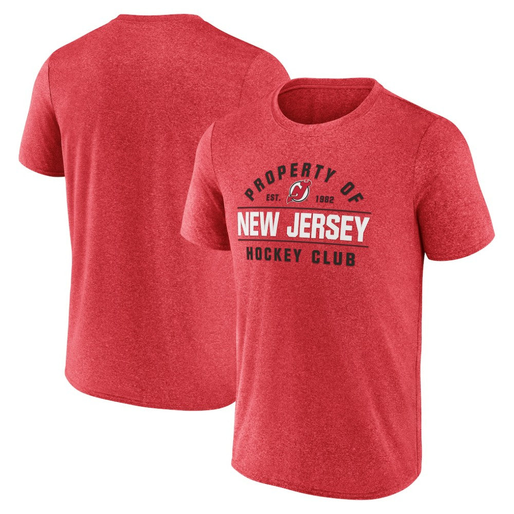 New Jersey Devils Fanatics Property Of T-Shirt - Heather Red - NHL