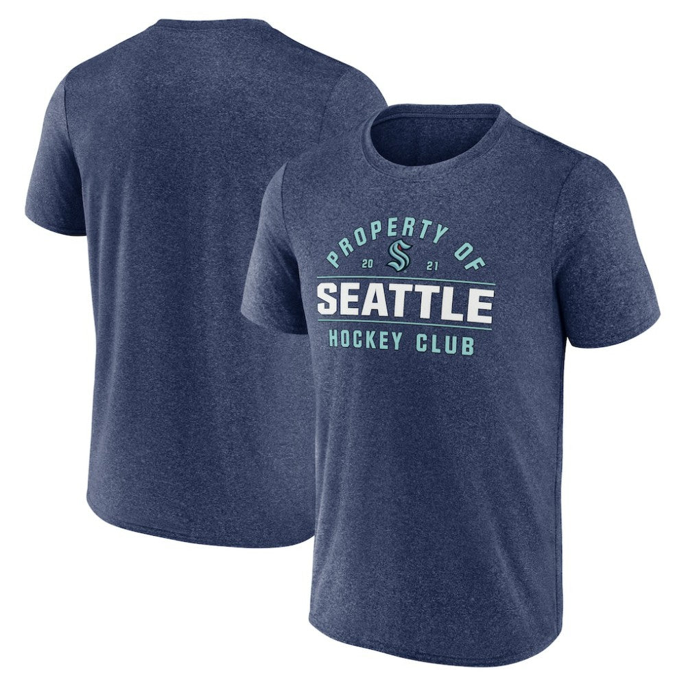 Seattle Kraken Fanatics Property Of T-Shirt - Heather Deep Sea Blue - NHL
