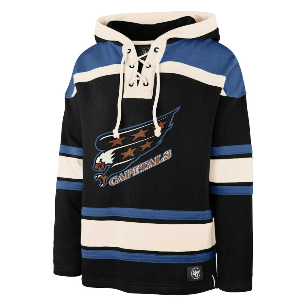 Alexander Ovechkin Washington Capitals '47 Player Name & Number Lacer Pullover Hoodie - Black - NHL