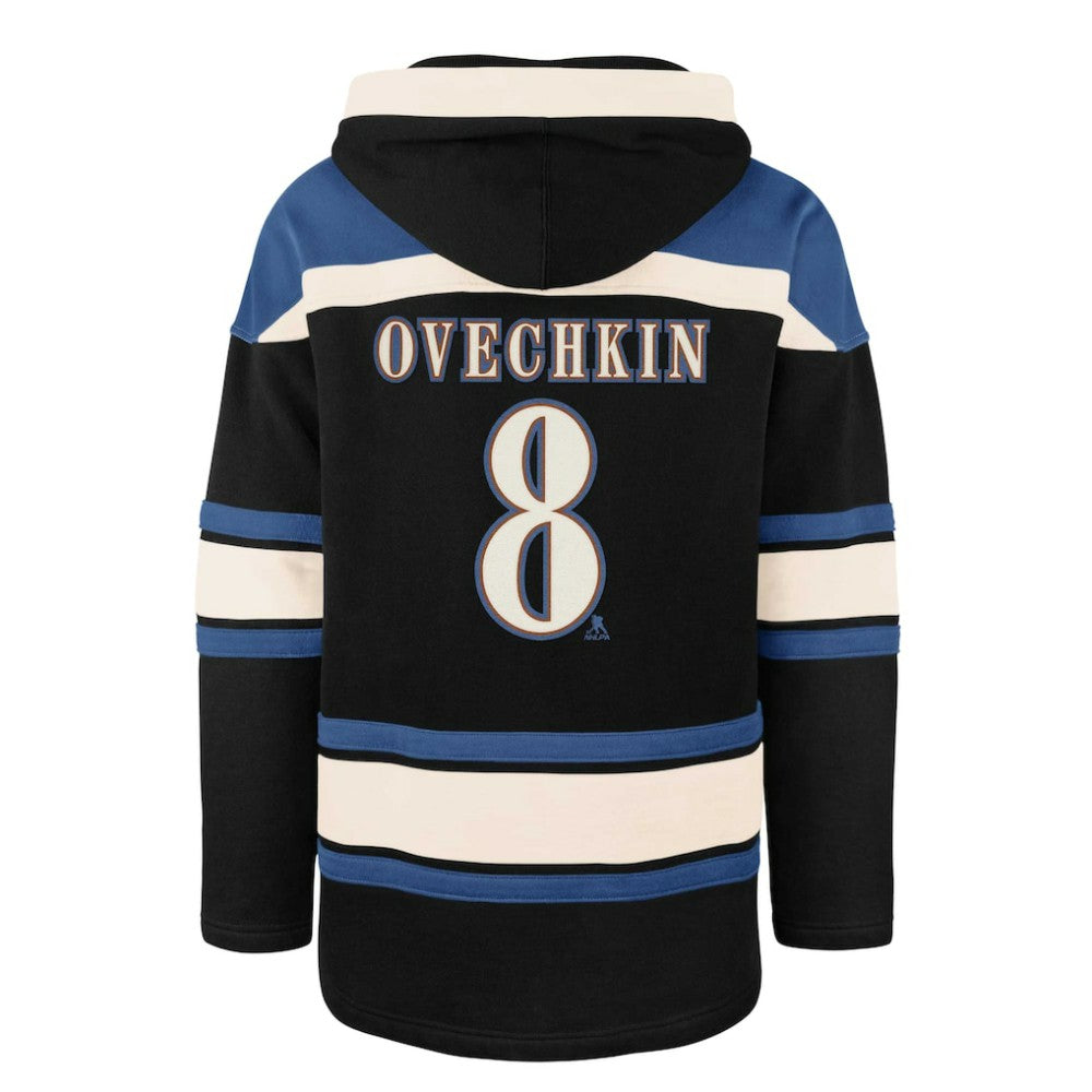 Alexander Ovechkin Washington Capitals '47 Player Name & Number Lacer Pullover Hoodie - Black - NHL