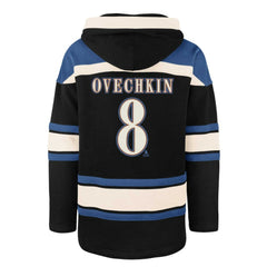 Alexander Ovechkin Washington Capitals '47 Player Name & Number Lacer Pullover Hoodie - Black - NHL