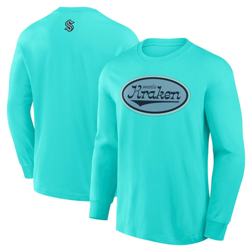 Seattle Kraken Fanatics Rewind Long Sleeve T-Shirt - Light Blue - NHL