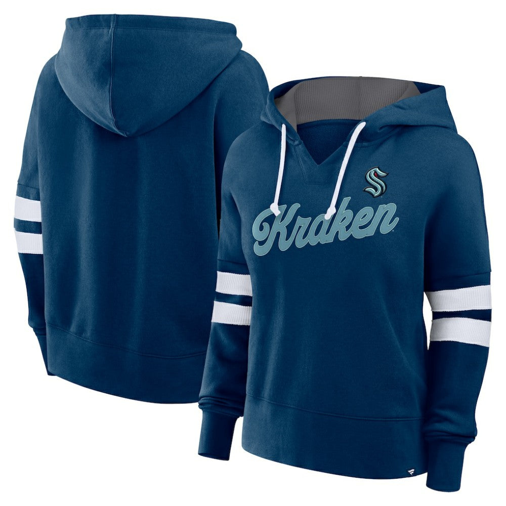 Seattle Kraken Fanatics Women's Oversized Seize Pullover Hoodie - Deep Sea Blue - NHL