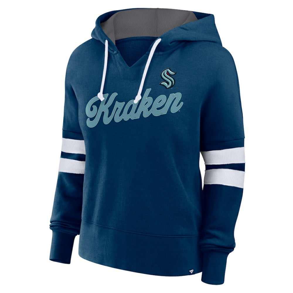 Seattle Kraken Fanatics Women's Oversized Seize Pullover Hoodie - Deep Sea Blue - NHL