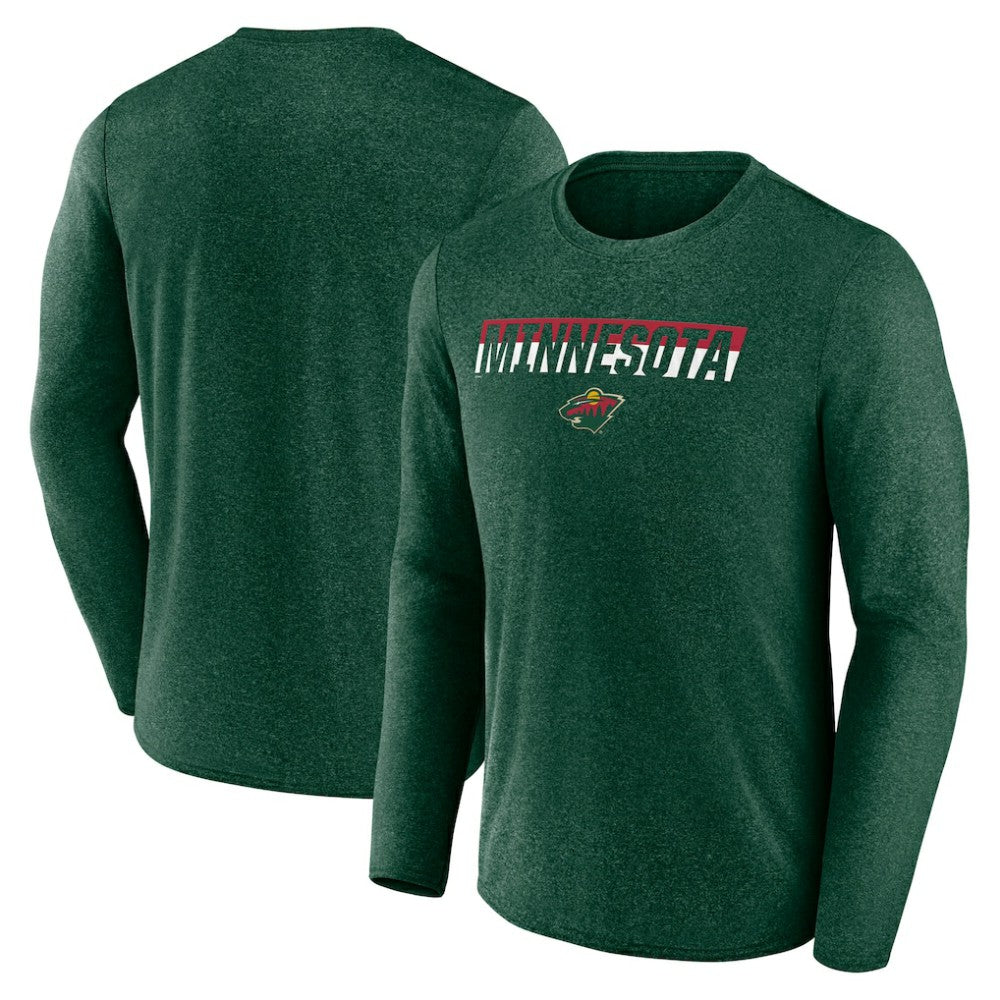 Minnesota Wild Fanatics Transition Long Sleeve T-Shirt - Heather Green - NHL
