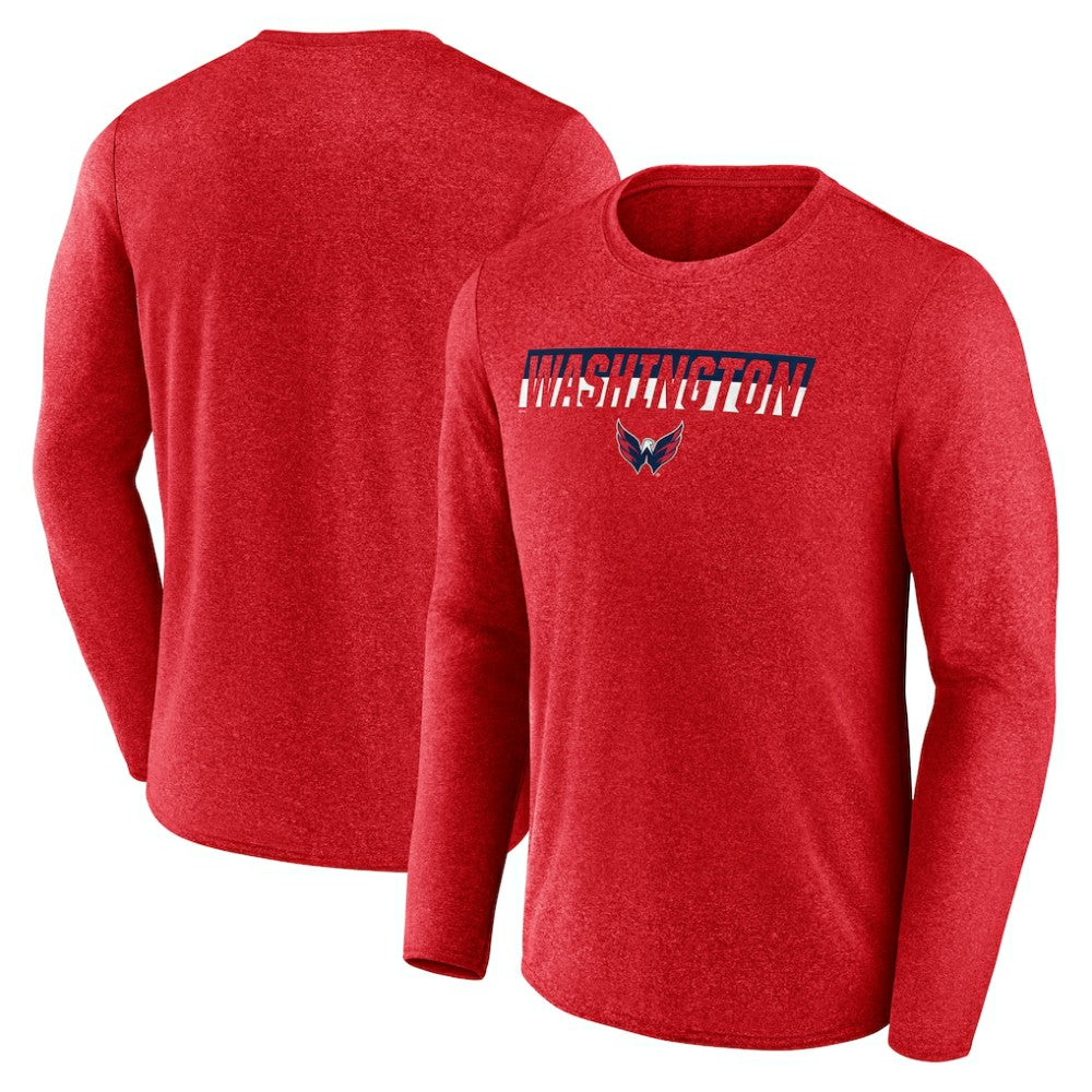 Washington Capitals Fanatics Transition Long Sleeve T-Shirt - Heather Red - NHL