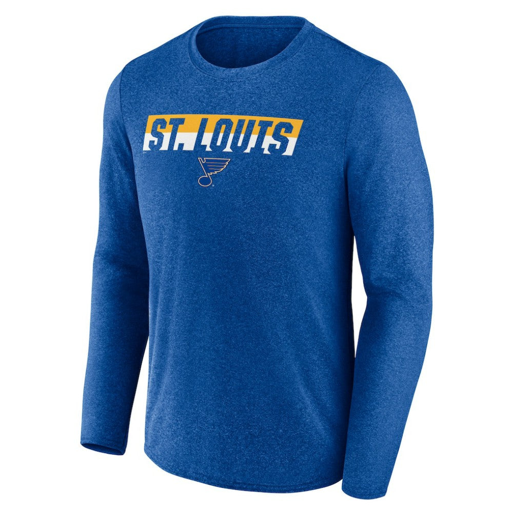 St. Louis Blues Fanatics Transition Long Sleeve T-Shirt - Heather Blue - NHL