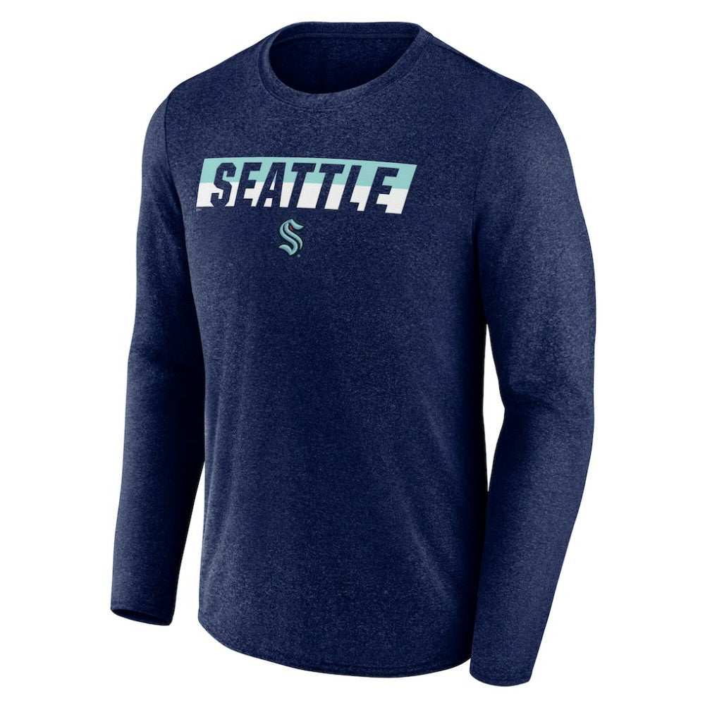 Seattle Kraken Fanatics Transition Long Sleeve T-Shirt - Heather Navy - NHL