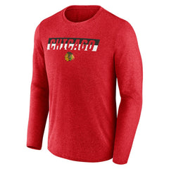 Chicago Blackhawks Fanatics Transition Long Sleeve T-Shirt - Heather Red - NHL